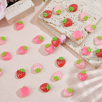 60Pcs 3 Colors Transparent Resin Cabochons RESI-HS0001-05-1