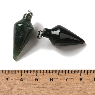 Natural Indian Agate Pendants G-Z055-02P-14-1