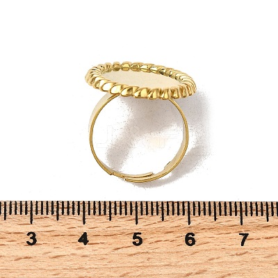 304 Stainless Steel Cuff Ring Components STAS-P403-06G-1