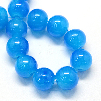 Baking Paint Imitation Jade Glass Round Bead Strands LS-DGLA-Q021-10mm-13-1