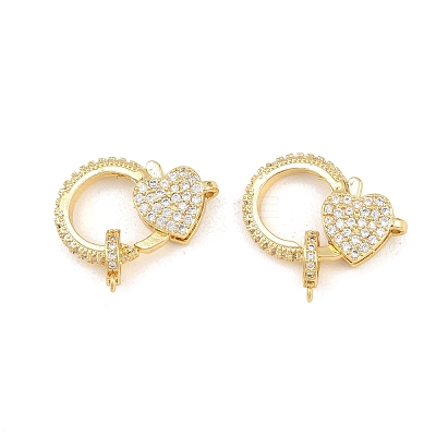 Brass Micro Pave Cubic Zirconia Lobster Claw Clasps KK-A161-02G-1