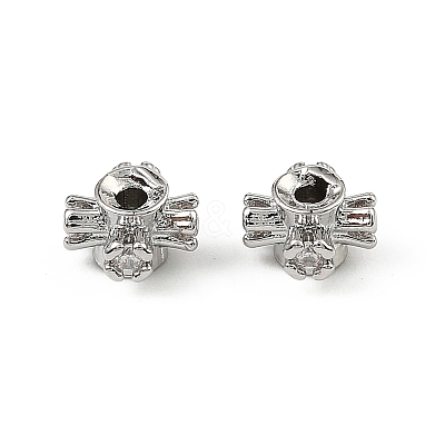 Brass Clear Cubic Zirconia Beads KK-D106-07P-1