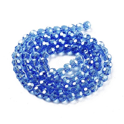 Electroplate Transparent Glass Beads Strands EGLA-A035-T6mm-A14-1