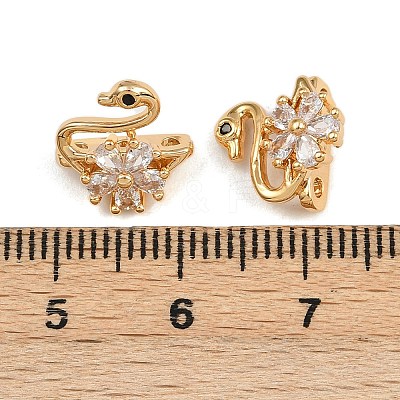Brass Micro Pave Celar Cubic Zirconia Spacer Bars KK-F910-23G-02-1