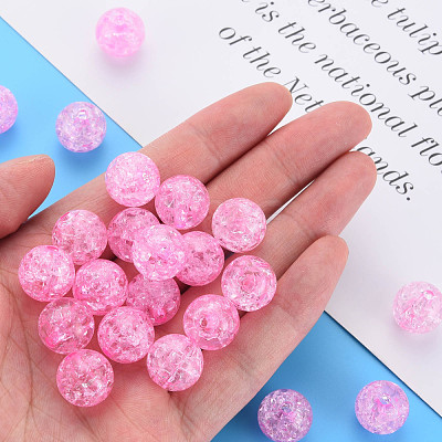 Transparent Crackle Acrylic Beads MACR-S373-66B-N02-1