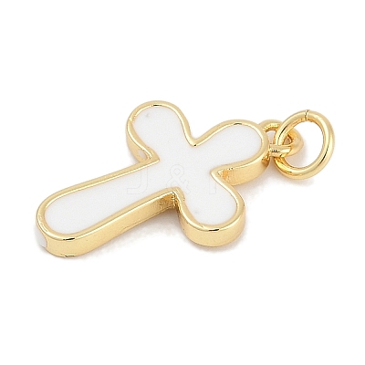 Brass Enamel Pendants KK-Q028-68G-01-1