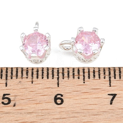Brass Pave Cubic Zirconia Charms KK-CBABC34-09S-01-1