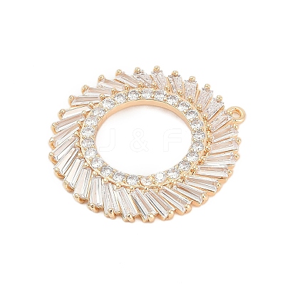 Brass Micro Pave Cubic Zirconia with Glass Pendants KK-Q026-19G-1