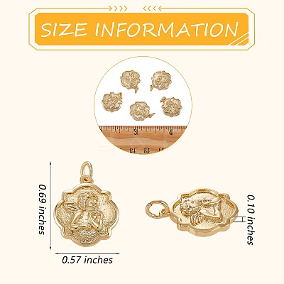 10Pcs Brass Pendants ZIRC-SZ0004-40-1