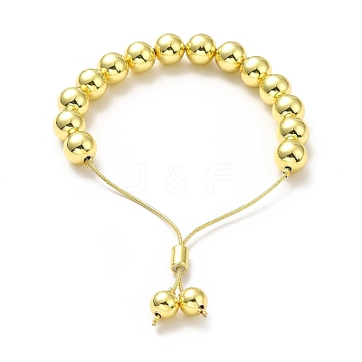 Rack Plating Brass Round Bead Slider Bracelets for Women BJEW-M232-01G-D-1