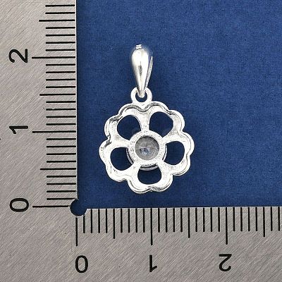Fine Silver Pave Clear Cubic Zirconia Charms STER-P069-03A-S-1