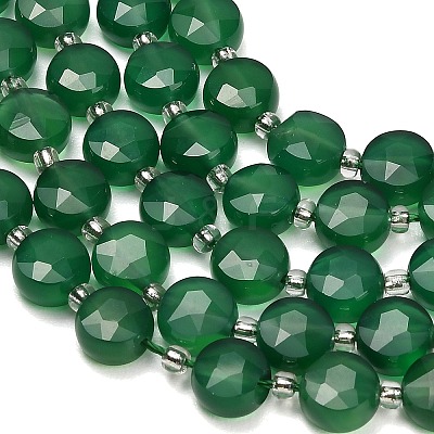 Natural Green Chalcedony Beads Strands GG-NH0004-B01-1
