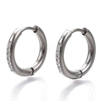 201 Stainless Steel Huggie Hoop Earrings STAS-S079-162C-1