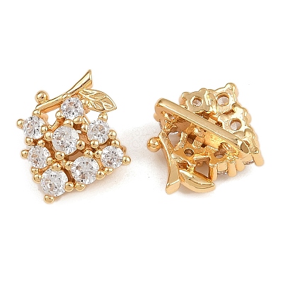 Brass Micro Pave Celar Cubic Zirconia Spacer Bars KK-F910-23G-01-1