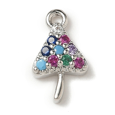Brass Micro Pave Cubic Zirconia Charms KK-I276-45P-1