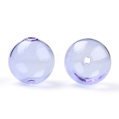 Transparent Blow High Borosilicate Glass Globe Beads X-GLAA-T003-09B-1