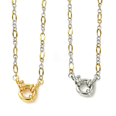 2Pcs 2 Colors 3MM Two Tone 304 Stainless Steel Figaro Chain Necklaces NJEW-JN06465-1