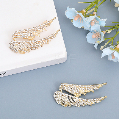 2PCS Crystal Rhinestone Wing Lapel Pin JEWB-CA0001-30G-1