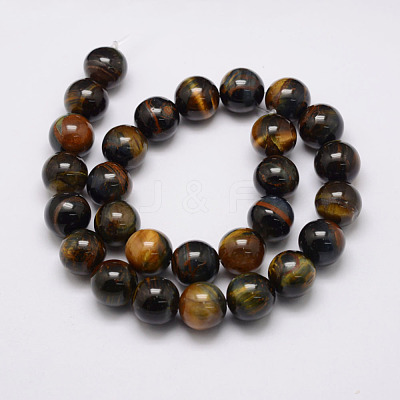 Natural Yellow Blue Tiger Eye Bead Strands X-G-P230-07-8mm-1