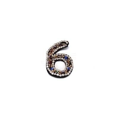 Number Colorful Rhinestone Patches DIY-WH0308-25F-1