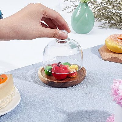 Clear Glass Dessert/Cake Cloche Dome Display Cases ODIS-WH0029-30-1