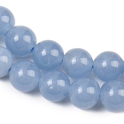 Natural Angelite Beads Strands G-G286-A01-6mm-1