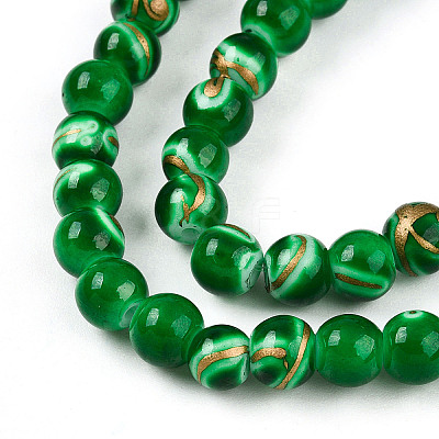 Baking Paint Glass Beads Strands DGLA-N010-6mm-04-1