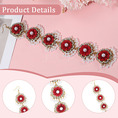 Retro Flower Alloy & Glass & ABS Plastic Hair Accessories EJEW-WH20018-02A-1