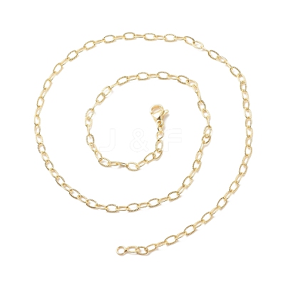 Brass Cable Chains Necklace for Women NJEW-P265-32G-1