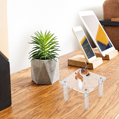 Square Transparent Acrylic Minifigure Display Stands ODIS-WH0002-48A-1