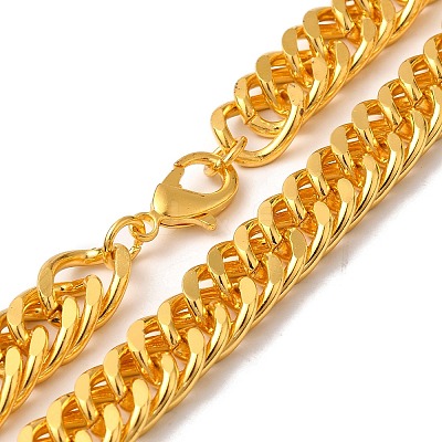 Iron Cuban Link Chain Necklaces for Women Men NJEW-A028-01D-G-1
