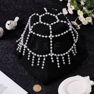 Plastic Pearl Mesh Headbands OHAR-WH20007-07S-1