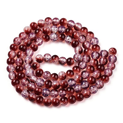 Transparent Crackle Baking Paint Glass Beads X1-DGLA-T003-01B-07-1