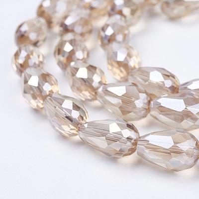 Electroplate Glass Beads Strands EGLA-D015-15x10mm-25-1