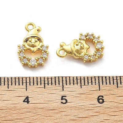 Brass Micro Pave Cubic Zirconia Pendants KK-U049-04G-06-1