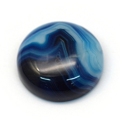 Dyed Natural Striped Agate/Banded Agate Cabochons X-G-R348-20mm-02-1