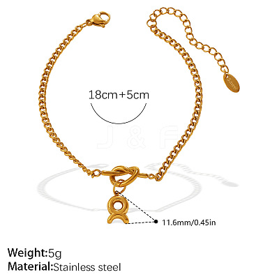 304 Stainless Steel Twelve Constellation Knot Charm Bracelets for Unisex WG096DB-04-1
