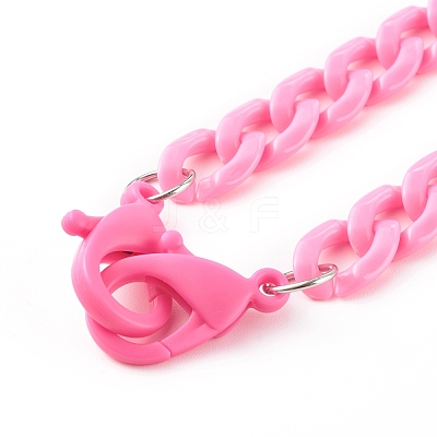 Personalized Acrylic Curb Chain Necklaces NJEW-JN03515-03-1