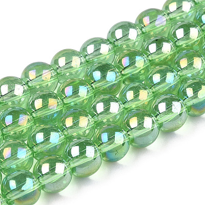 Electroplate Transparent Glass Beads Strands GLAA-T032-T6mm-AB17-1