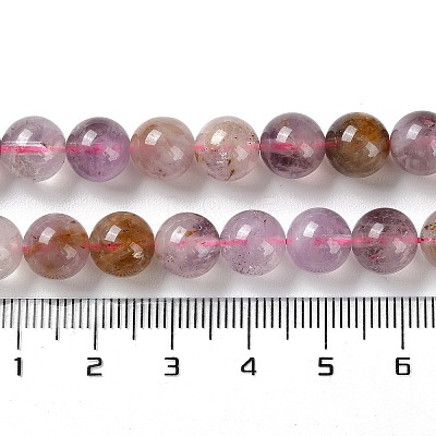 Natural Purple Rutilated Quartz Beads Strands G-M427-A01-02-1