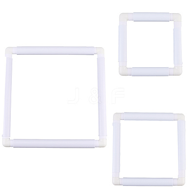 3 Stes 3 Styles Plastic Cross Stitch Embroidery Hoops DIY-CP0012-44C-1