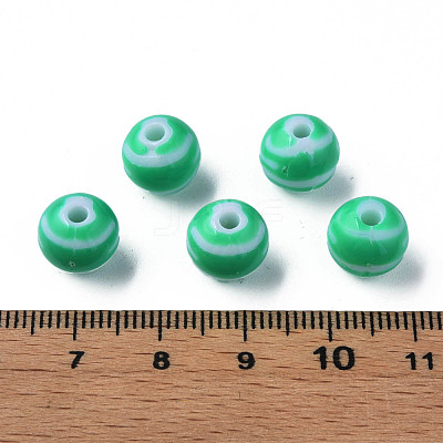Opaque Striped Acrylic Beads MACR-S373-27D-07-1