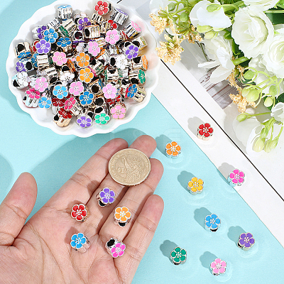 120Pcs 2 Colors UV Plating Acrylic European Beads OACR-PA0001-61-1