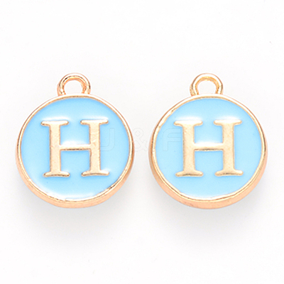 Golden Plated Alloy Enamel Charms ENAM-S118-04H-1