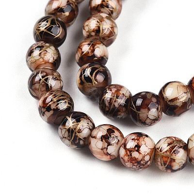Baking Paint Glass Beads Strands DGLA-N003-6mm-B06-1