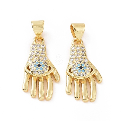 Brass Micro Pave Cubic Zirconia Pendants ZIRC-P106-05G-1