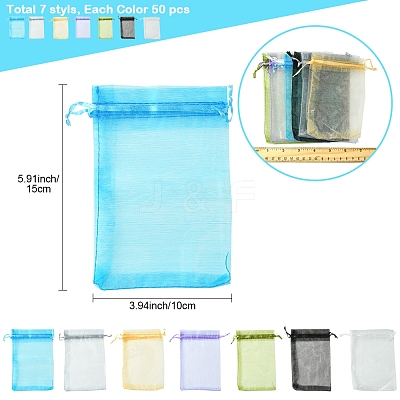 50Pcs Organza Bags Jewellery Storage Pouches Wedding Favour Party Mesh Drawstring Gift OP-FS0001-05F-1