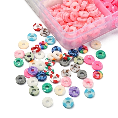 15 Colors Handmade Polymer Clay Beads Strands CLAY-YW0001-45-1