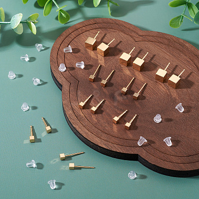 Brass Stud Earrings for Women EJEW-TA0001-67-1