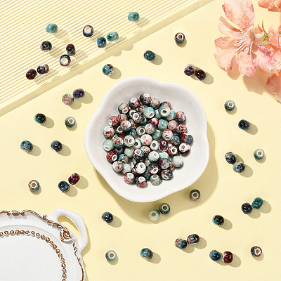 120Pcs Handmade Porcelain Beads PORC-LT0001-13A-1